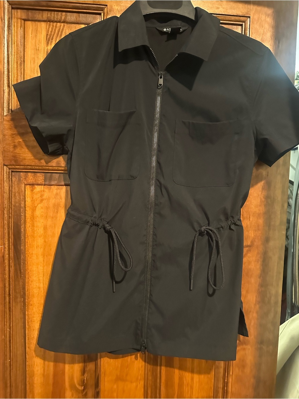 Athleta Black Short-Sleeve Zip Utility Jacket